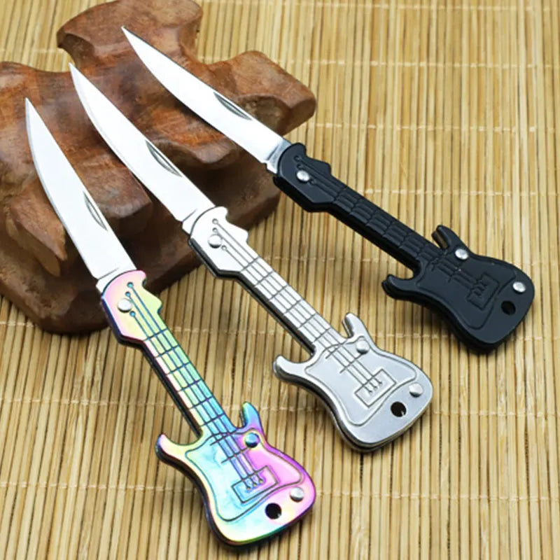 Guitar Key Knife with Hidden Blade Self Defense Keychain