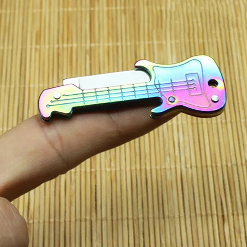 Guitar Key Knife with Hidden Blade Self Defense Keychain