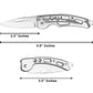Folding Stainless Steel Pocket Knife with Keychain Ring