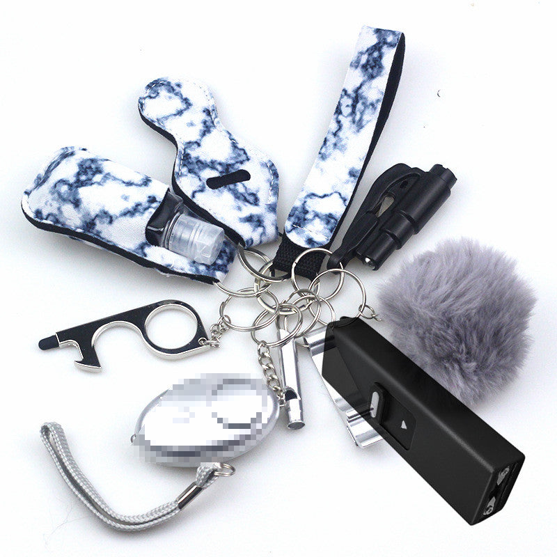 Stun Gun Mini Taser 11-Piece Self Defense Keychain Set