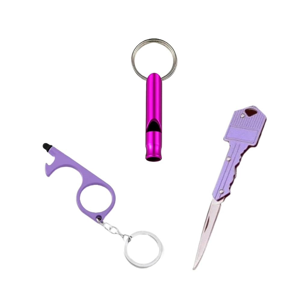 Safety Tool Keychains 3-Piece Self Defense Kit