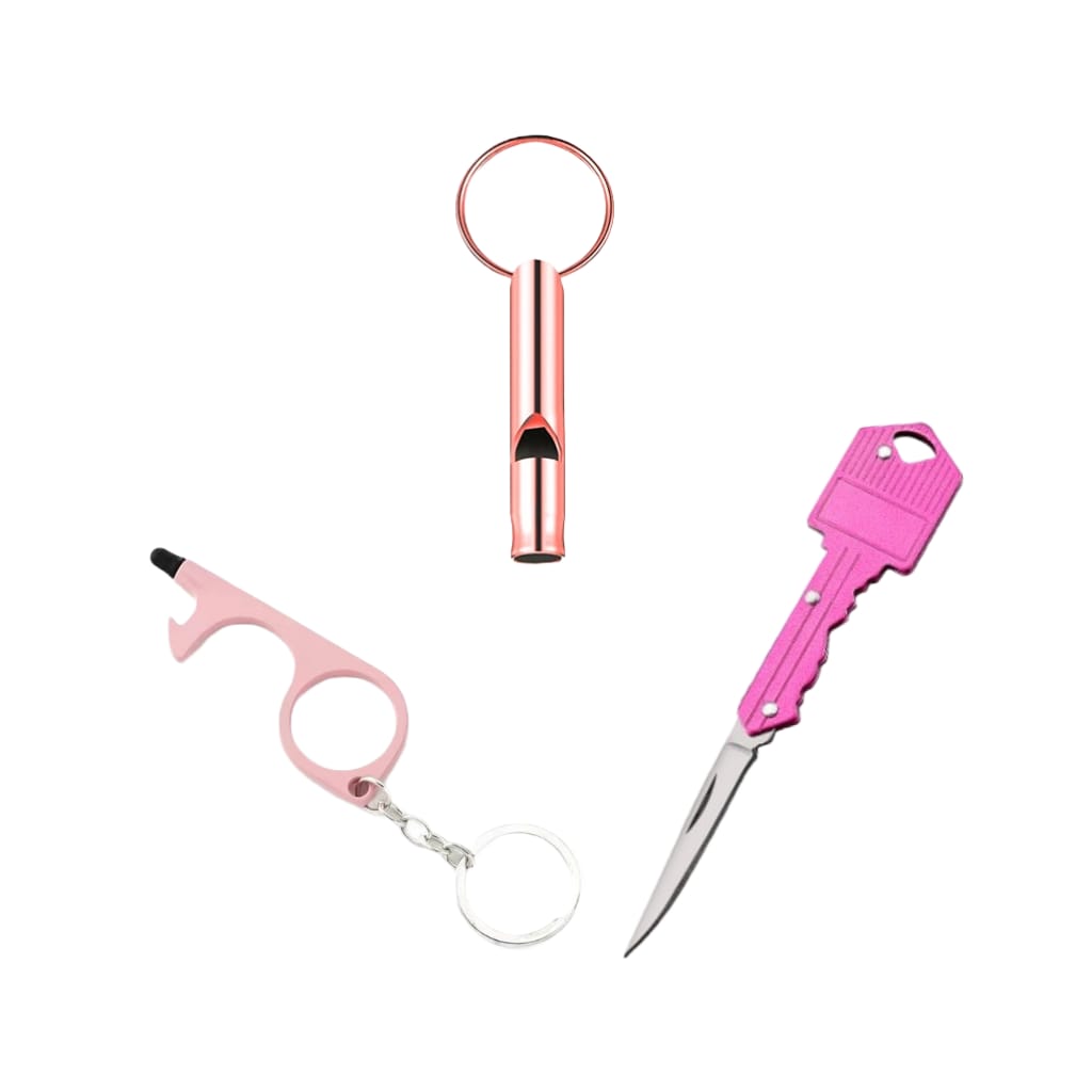 Pink Safety Tools 3-Piece Self Defense Kit