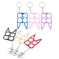 Cat Ears Self Defense Knuckles Keychain 6 colors of blue, pink, lavender, black, gold, and red