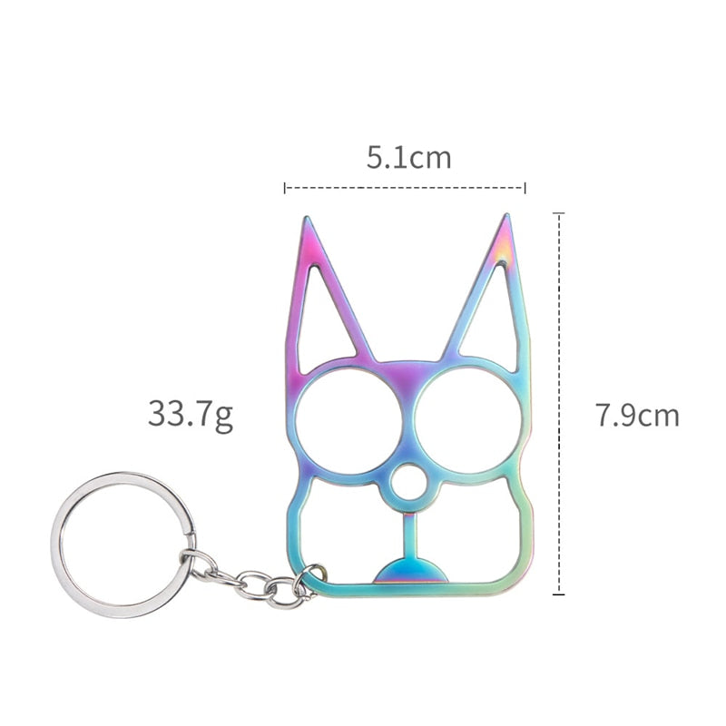 Cat Ears Self Defense Knuckles Keychain Dimensions