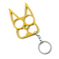 Gold Cat Ears Self Defense Knuckles Keychain on White