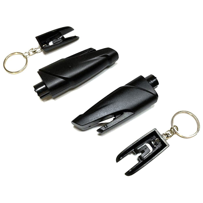 Modern Window-Breaker and Seatbelt-Cutter 2-in-1 Emergency Keychain