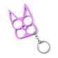 Lavender Cat Ears Self Defense Knuckles Keychain on White