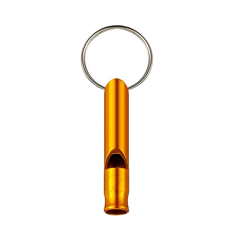 Gold Yellow Mini Whistle Keychain