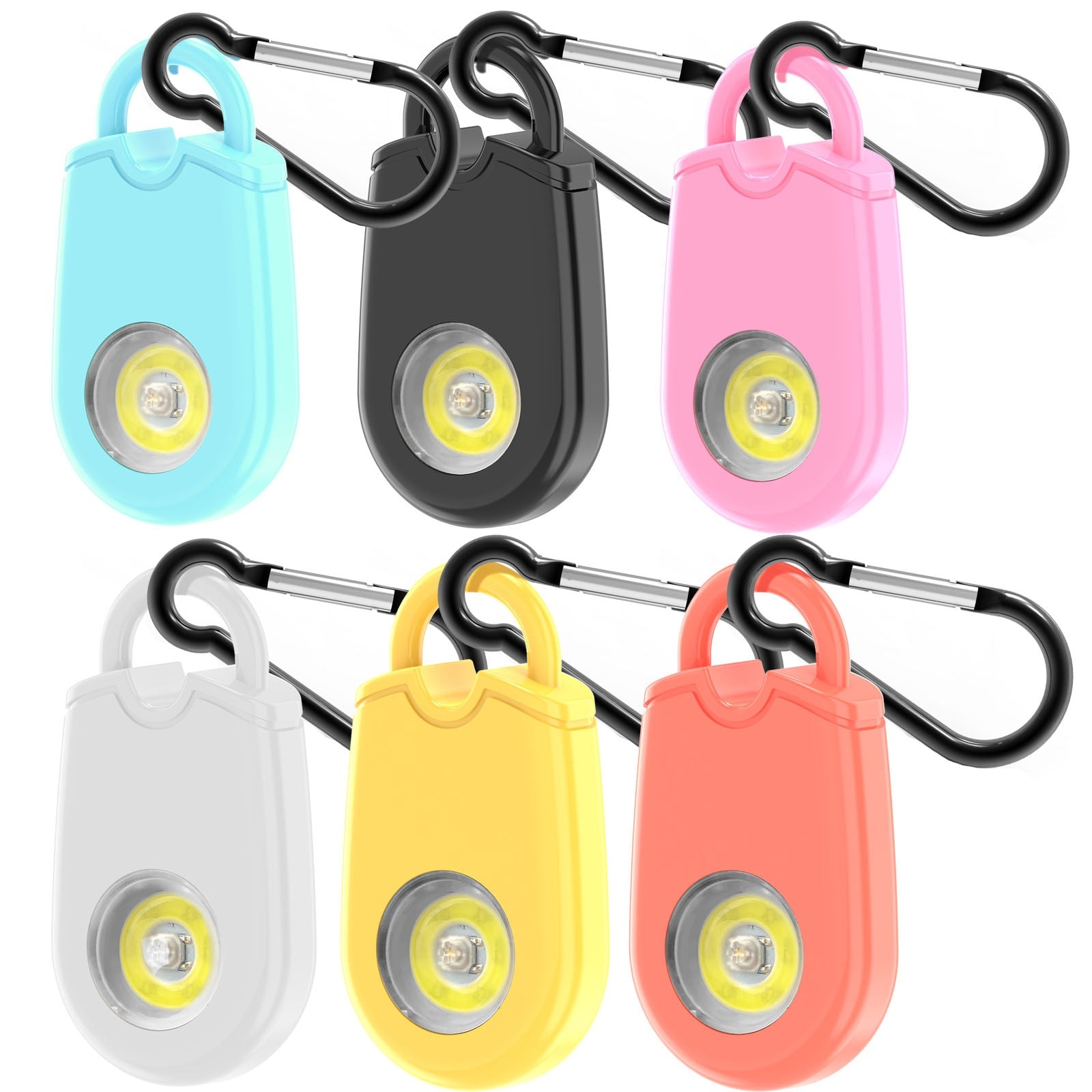 Locket Personal Alarm + LED Flashlight Combo Self Defense Keychain