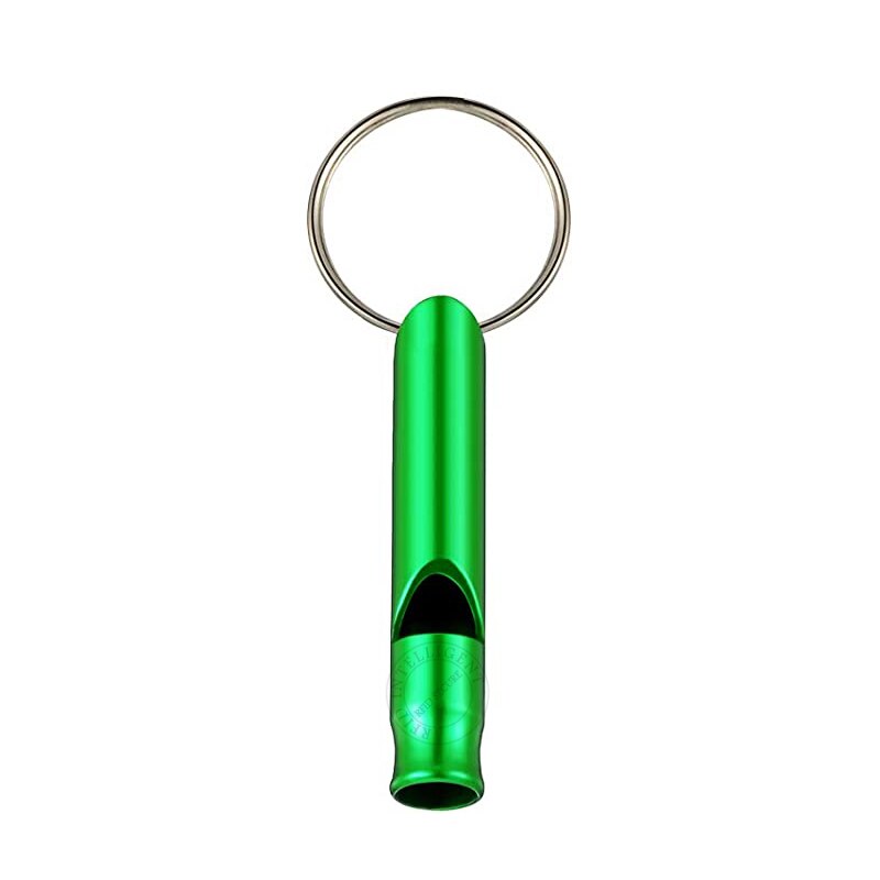 Green Mini Safety Whistle Keychain