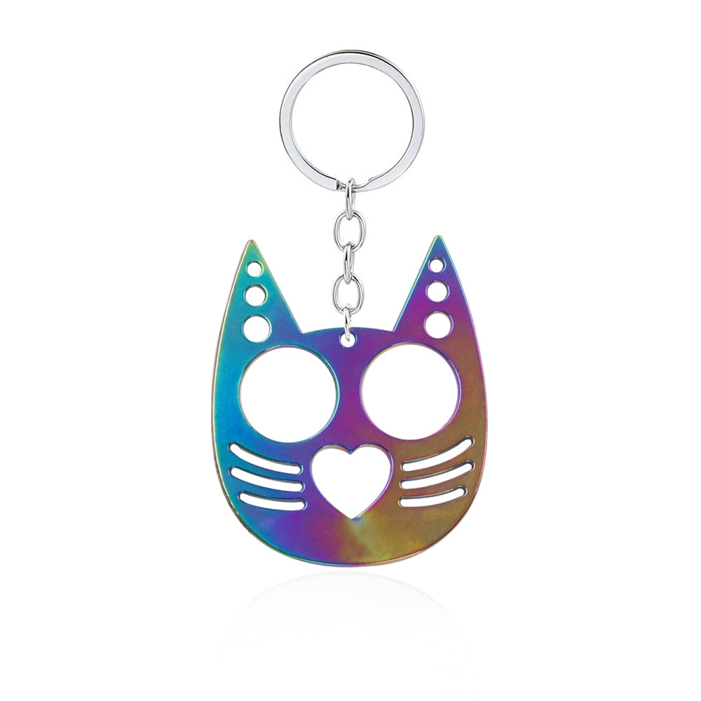 Kitty Cat Ears Self Defense Knuckles Keychain