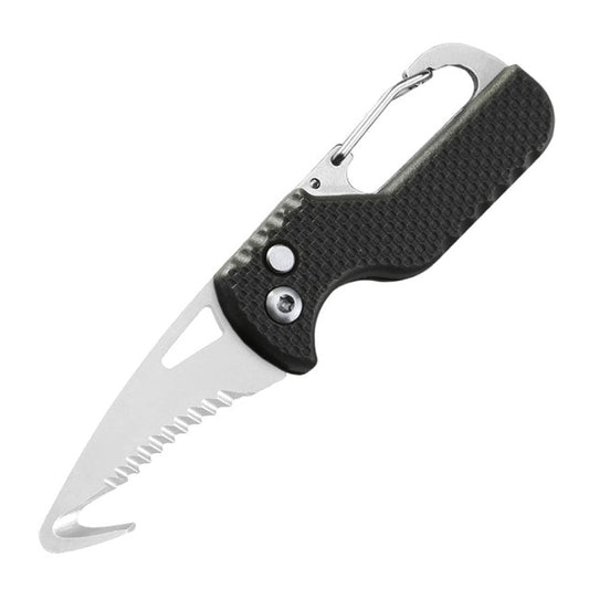 Multi-Tool Self Defense Survival Keychain with Serrated Knife & Hook