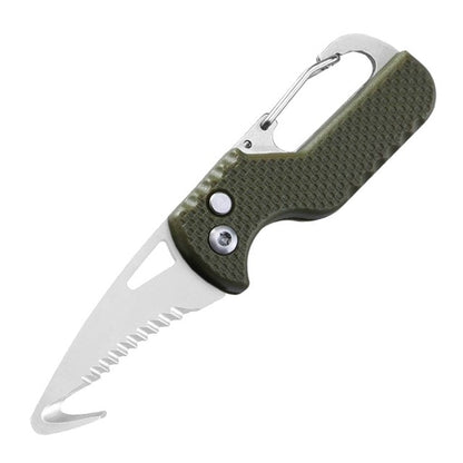 Multi-Tool Self Defense Survival Keychain with Serrated Knife & Hook