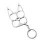 Silver Cat Ears Self Defense Knuckles Keychain on White