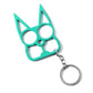 Teal Cat Ears Self Defense Knuckles Keychain on White